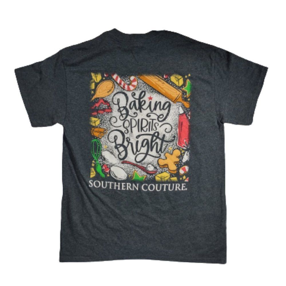 Southern Couture Christmas T-shirt Baking Spirits Bright Women Size small